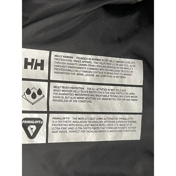 Helly Hansen W sz Med Jacket Green HellyTech Primaloft Waterproof Parka W Hood - Picture 11 of 12